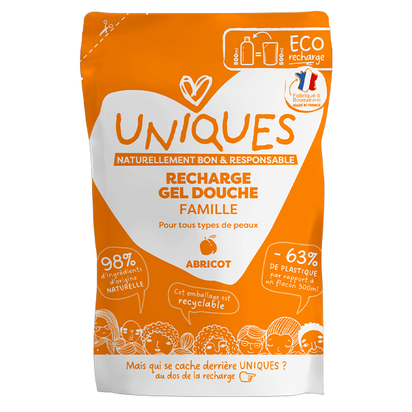 Recharge gel douche UNIQUES parfum Abricot